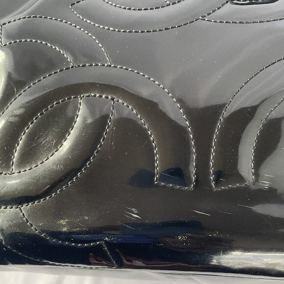 Chanel Triple Coco Mini Tote Handbag - Black Enamel, Made in Italy - Picture 16 of 16